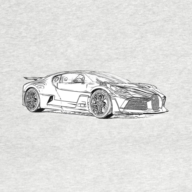 Divo Supercar Racing Wireframe by Auto-Prints